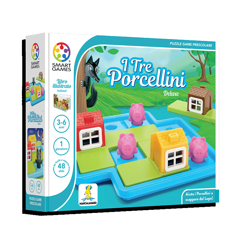 Smart Games - I Tre Piccoli Porcellini con libro della fiaba incluso - Italian Version